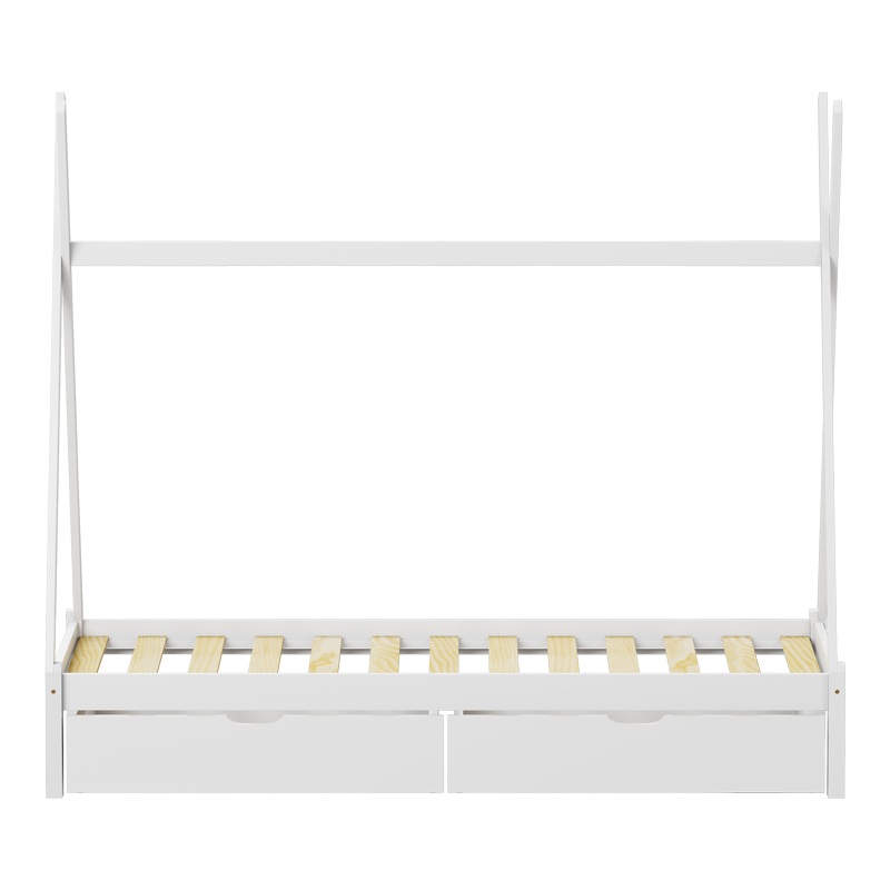 Παιδικό Κρεβάτι Lalitto Τ. Montessori Με 2 Συρτάρια Pakoworld Ξύλο Πεύκου Σε Λευκή Απόχρωση 90X190Εκ