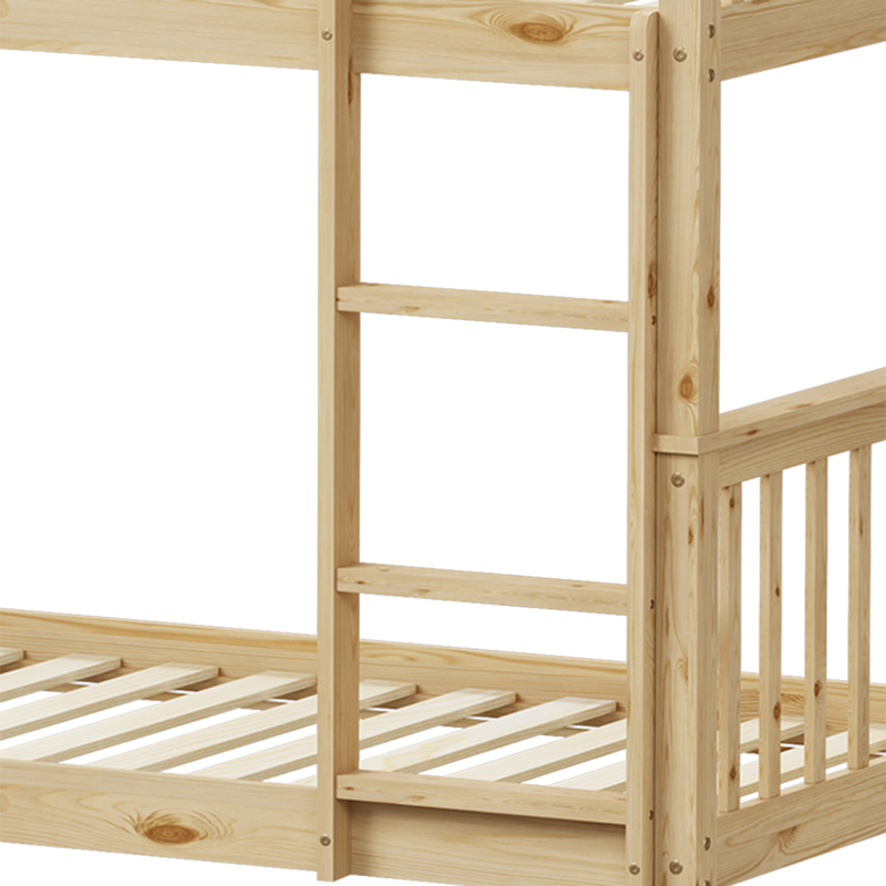 Παιδικό Κρεβάτι Κουκέτα Nani Pakoworld Ξύλο Πεύκου Σε Φυσική Απόχρωση 90X190Εκ