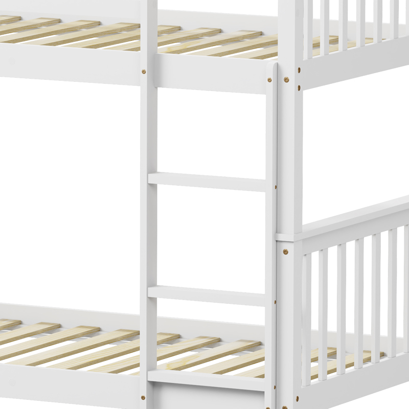 Παιδικό Κρεβάτι Κουκέτα Nani Pakoworld Ξύλο Πεύκου Σε Λευκή Απόχρωση 90X190Εκ