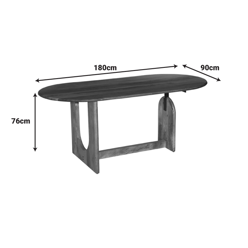Τραπέζι Jenkou Pakoworld Mango Ξύλο Σε Φυσική Απόχρωση 180X90X76Εκ
