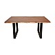 Τραπέζι Miles Pakoworld Μασίφ Ξύλο Ακακίας Πάχους 3.7-4Εκ Σε Καρυδί Απόχρωση Με Μαύρα Μεταλλικά Πόδια 140X80X76Εκ