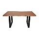 Τραπέζι Miles Pakoworld Μασίφ Ξύλο Ακακίας Πάχους 3.7-4Εκ Σε Καρυδί Απόχρωση Με Μαύρα Μεταλλικά Πόδια 160X90X76Εκ