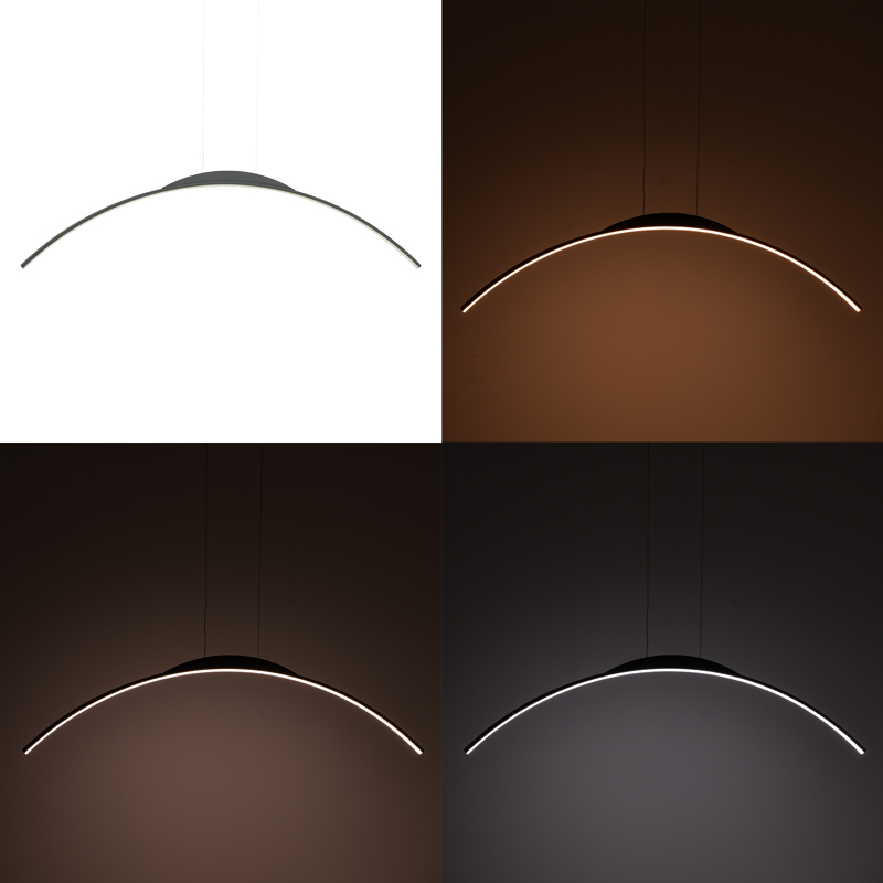 Φωτιστικό Οροφής Led Ledo Pakoworld Μέταλλο Σε Μαύρη Απόχρωση 120Εκ