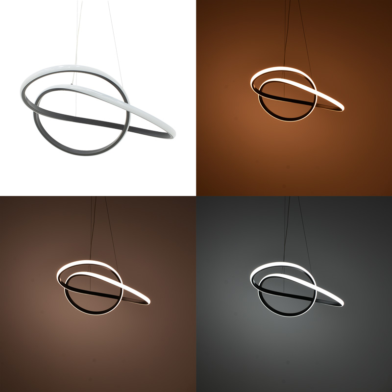 Φωτιστικό Οροφής Led Loper Pakoworld Μέταλλο Σε Μαύρη Απόχρωση 55Εκ