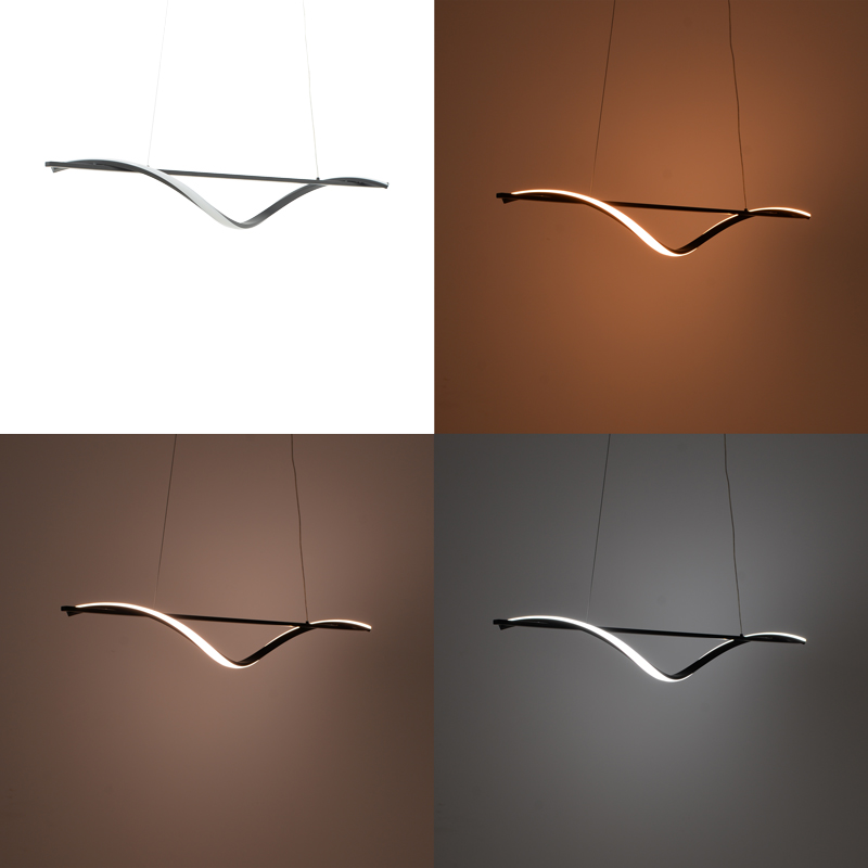 Φωτιστικό Οροφής Led Derzia Pakoworld Μέταλλο Σε Μαύρη Απόχρωση 100Εκ