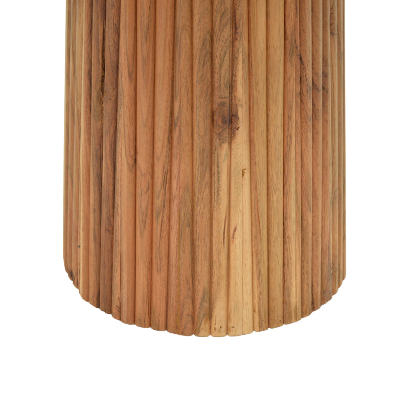 Τραπέζι Tully Pakoworld Μασίφ Ξύλο Ακακίας Σε Καρυδί Απόχρωση Φ120X75Εκ