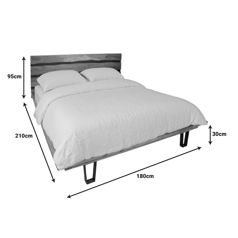 Κρεβάτι Imena Pakoworld Διπλό Μασίφ Ξύλο Σε Φυσική Απόχρωση 160X200Εκ