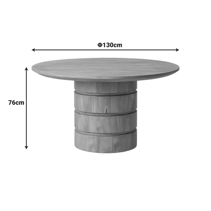 Τραπέζι Charmy Pakoworld Μασίφ Ξύλο Mango Σε Φυσική Απόχρωση Φ130X76Εκ