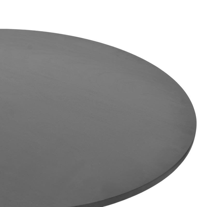 Τραπέζι Σαλονιού Radiane Pakoworld Μασίφ Ξύλο Ακακίας Σε Μαύρη Απόχρωση Φ80X40Εκ