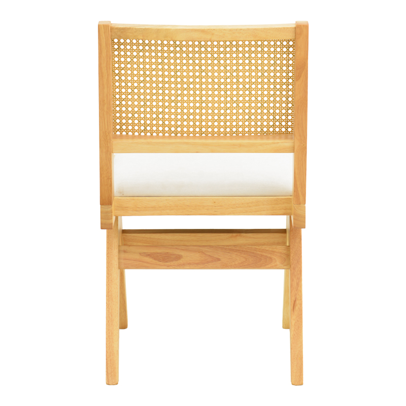 Καρέκλα Winslow Pakoworld Rubberwood Σε Φυσική Απόχρωση-Ύφασμα Λευκό 46X58X80Εκ