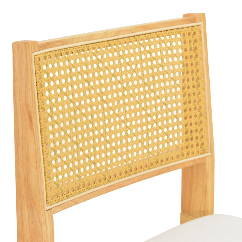 Καρέκλα Winslow Pakoworld Rubberwood Σε Φυσική Απόχρωση-Ύφασμα Λευκό 46X58X80Εκ