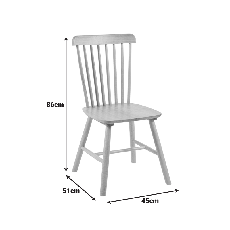 Καρέκλα Bristol Pakoworld Rubberwood Σε Φυσική Απόχρωση 45X51X86Εκ