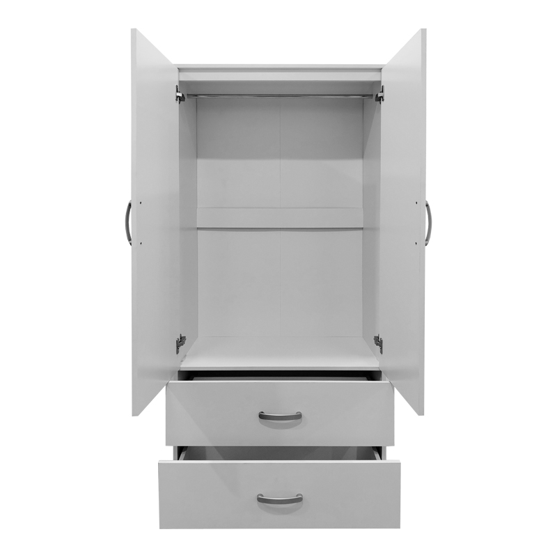 Ντουλάπα Δίφυλλη Με 2 Συρτάρια Lego Pakoworld Σε Λευκή Απόχρωση 80X42X180Εκ