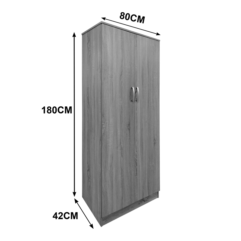 Ντουλάπα Δίφυλλη Lego Pakoworld Σε Sonoma Απόχρωση 80X42X180Εκ