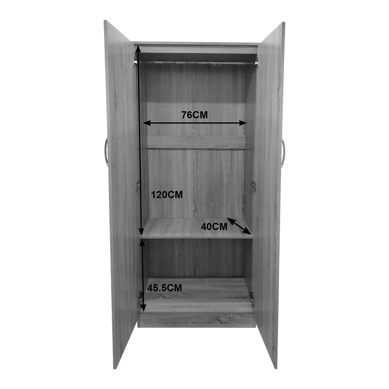 Ντουλάπα Δίφυλλη Lego Pakoworld Σε Wenge Απόχρωση 80X42X180Εκ