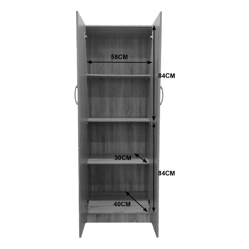 Ντουλάπα Δίφυλλη Lego Pakoworld Σε Wenge Απόχρωση 60X42X180Εκ