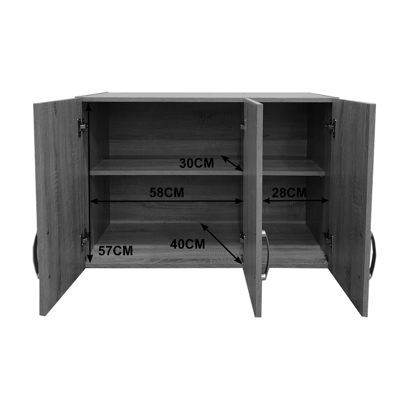 Πατάρι Ντουλάπας Τρίφυλλο Lego Pakoworld Σε Wenge Απόχρωση 90X41.5X60Εκ