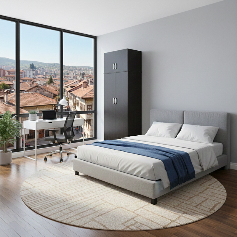 Ντουλάπα Δίφυλλη Και Πατάρι Lego Pakoworld Σε Wenge Απόχρωση 80X42X240Εκ