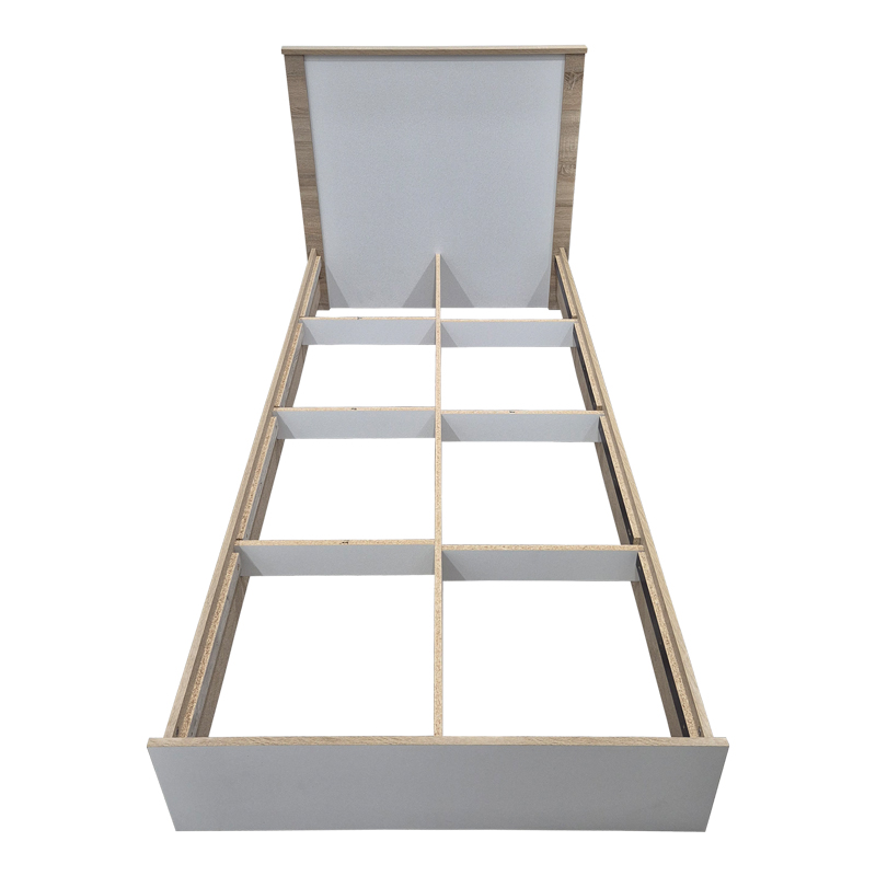 Κρεβάτι Athos Pakoworld Σε Sonoma-Λευκό Απόχρωση 90X190Εκ