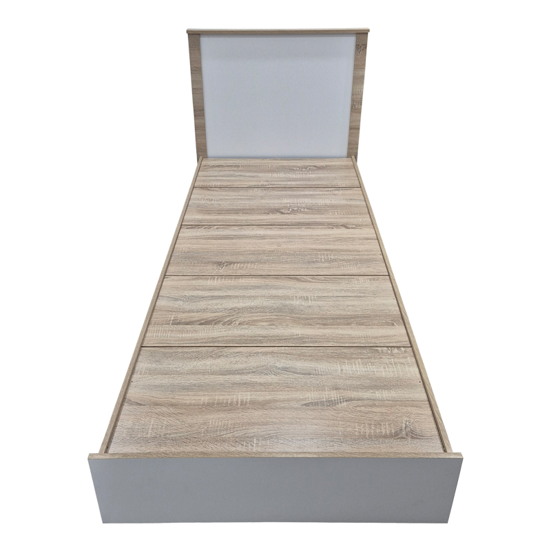 Κρεβάτι Athos Pakoworld Σε Sonoma-Λευκό Απόχρωση 90X190Εκ