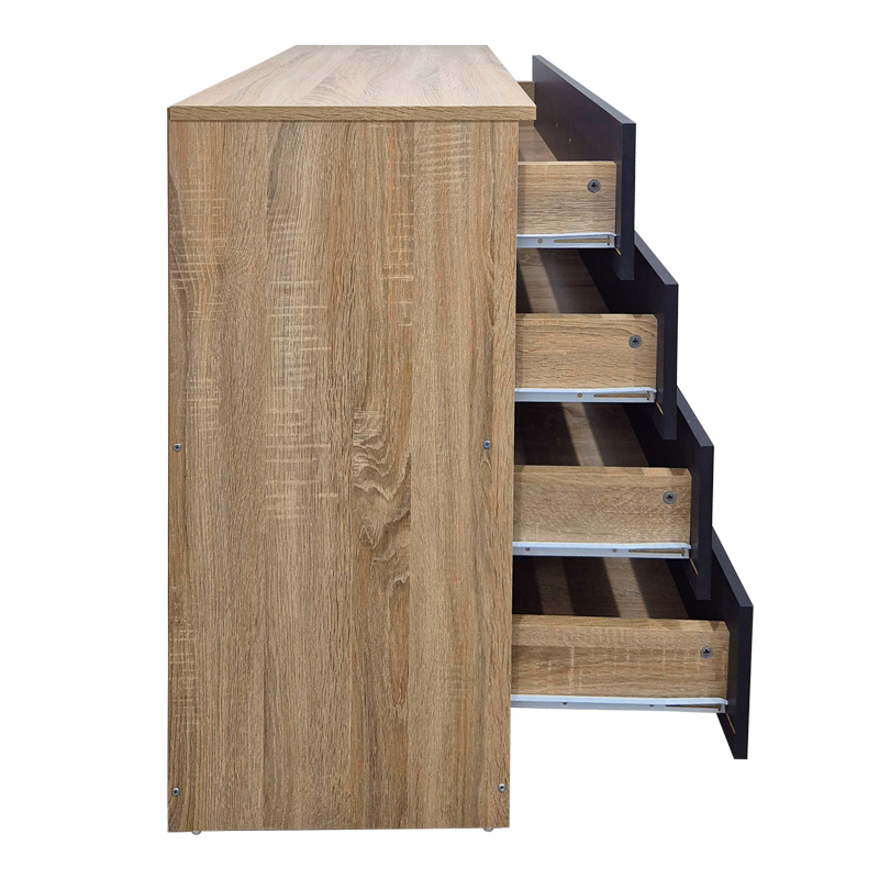 Συρταριέρα Athos Pakoworld Σε Sonoma-Ανθρακί Απόχρωση 80X40X79Εκ