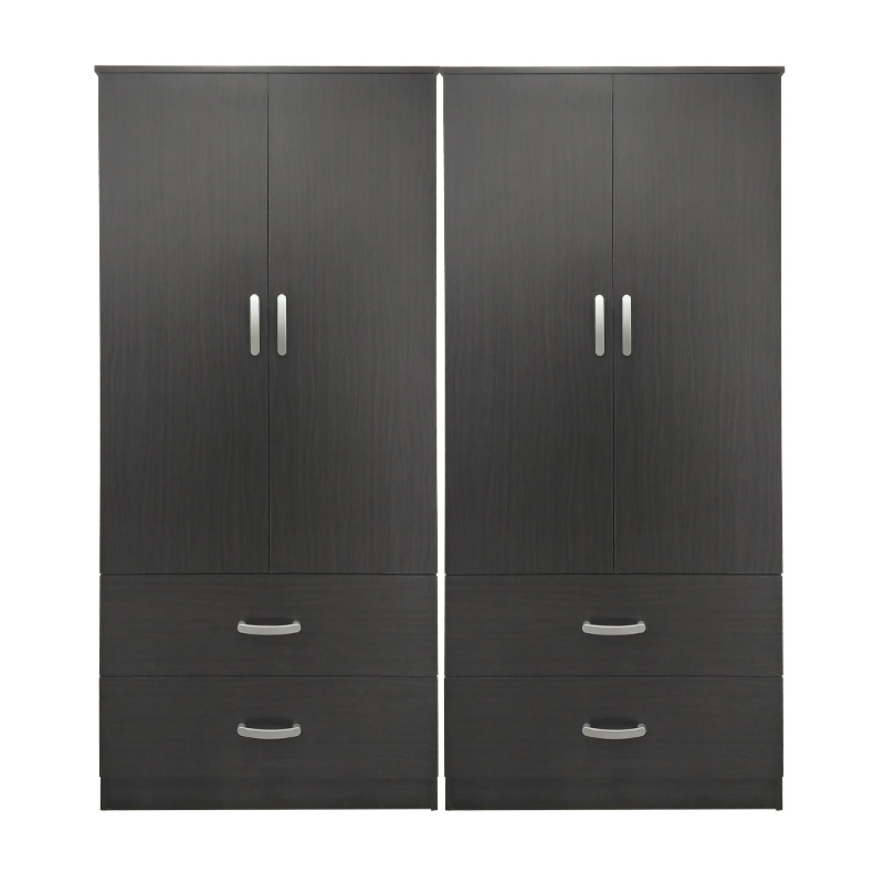 Ντουλάπα Τετράφυλλη Με Συρτάρια Lego Pakoworld Wenge 160X42X180Εκ