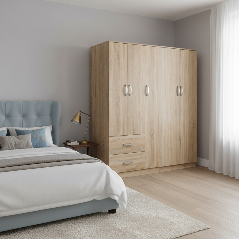 Ντουλάπα Πεντάφυλλη Athos I Pakoworld Sonoma 170X42X180Εκ