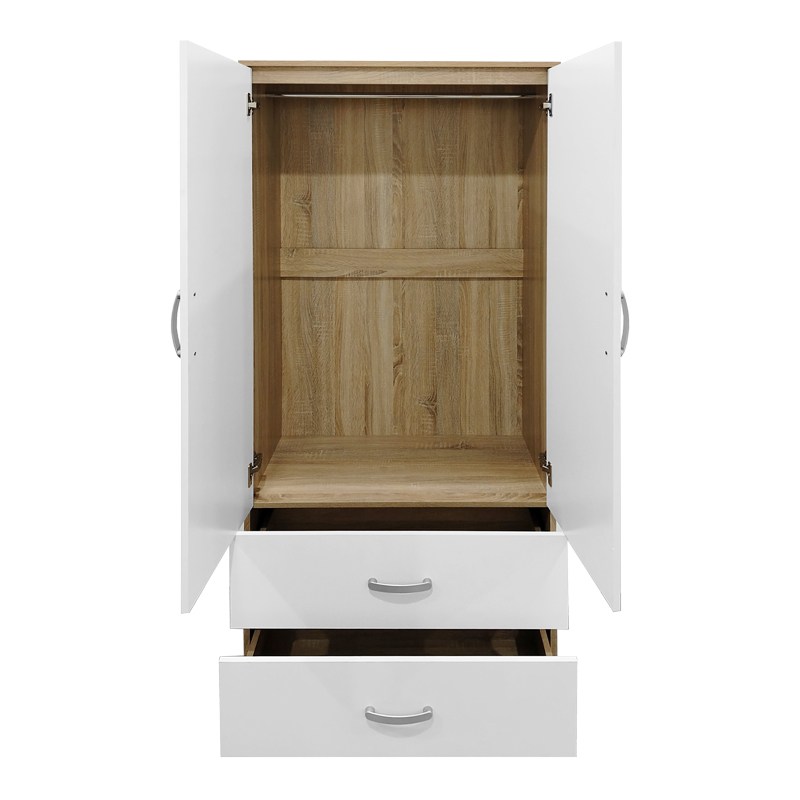 Ντουλάπα Πεντάφυλλη Athos Pakoworld Sonoma-Λευκό 170X42X180Εκ