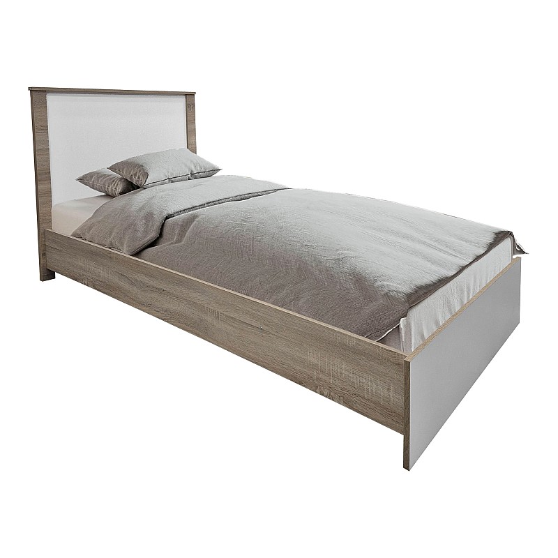 Σετ Κρεβατοκάμαρας Athos Sonoma Λευκό Με Κρεβάτι 90X190Εκ Σετ 3Τεμ