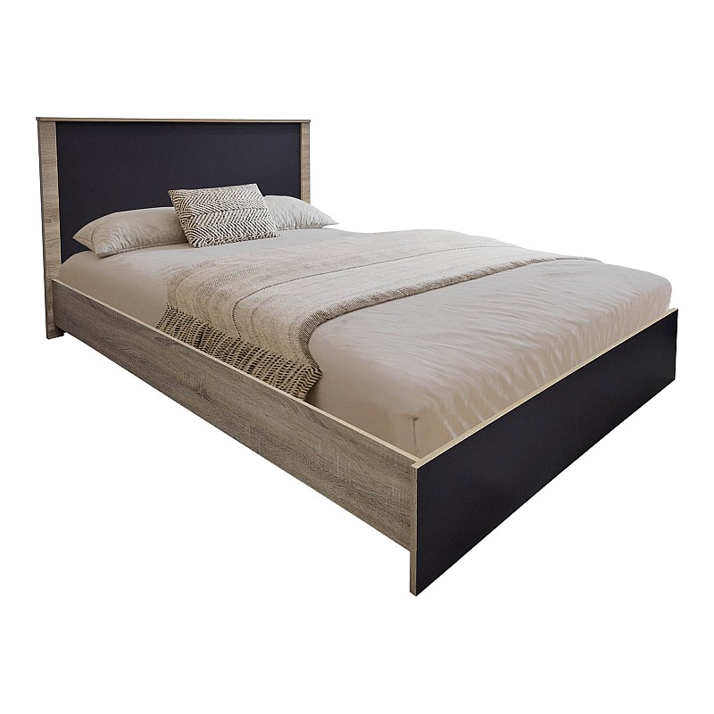 Σετ Κρεβατοκάμαρας Athos Sonoma Ανθρακί Με Κρεβάτι 140X200Εκ Σετ 3Τεμ