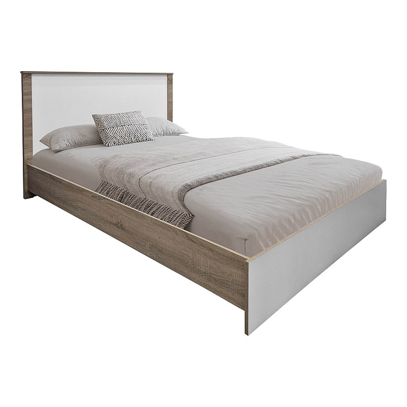 Σετ Κρεβατοκάμαρας Athos Sonoma Λευκό Με Κρεβάτι 140X200Εκ Σετ 4Τεμ