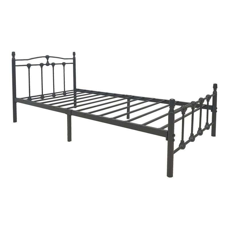 Κρεβάτι Wotso Pakoworld Μεταλλικό Σε Μαύρη Απόχρωση 90X190Εκ