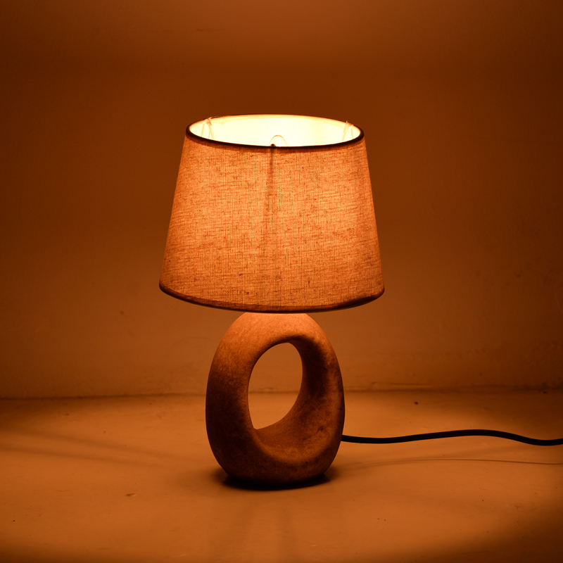 Επιτραπέζιο Φωτιστικό Collie Inart Ε14 Κεραμικό Σε Γκρι Antique-Μπεζ Απόχρωση Φ18X29Εκ