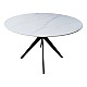 Τραπέζι Orbital Pakoworld Sintered Stone Λευκή Όψη Μαρμάρου Με Μαύρα Μεταλλικά Πόδια Φ120X76Εκ