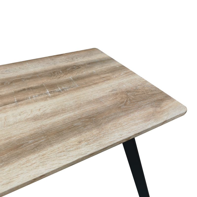 Τραπέζι Squaro Pakoworld Sonoma Mdf Με Μαύρα Μεταλλικά Πόδια 120X70X75Εκ