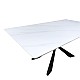 Τραπέζι Mattias Pakoworld Sintered Stone Λευκη Όψη Μαρμάρου Με Μαύρα Μεταλλικά Πόδια 180X90X75Εκ