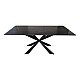 Τραπέζι Mattias Pakoworld Sintered Stone Μαύρη Όψη Μαρμάρου Με Μαύρα Μεταλλικά Πόδια 180X90X75Εκ