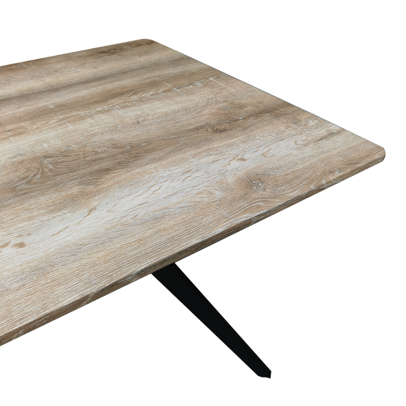 Τραπέζι Ezali Pakoworld Sonoma Mdf Με Μαύρα Μεταλλικά Πόδια 160X90X75Εκ