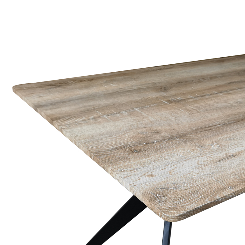 Τραπέζι Ezali Pakoworld Sonoma Mdf Με Μαύρα Μεταλλικά Πόδια 160X90X75Εκ