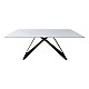 Τραπέζι Mapele Pakoworld Sintered Stone Λευκή Όψη Μαρμάρου Με Μαύρα Μεταλλικά Πόδια 180X90X75Εκ