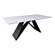 Τραπέζι Mapele Pakoworld Sintered Stone Λευκή Όψη Μαρμάρου Με Μαύρα Μεταλλικά Πόδια 180X90X75Εκ