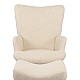 Πολυθρόνα-Μπερζέρα Με Υποπόδιο Gerlina Pakoworld Κρεμ Ύφασμα Με Πόδι Σε Φυσική Απόχρωση 71X64X94Εκ