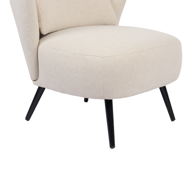 Πολυθρόνα Nagreta Pakoworld Κρεμ Ύφασμα Με Μεταλλικό Πόδι Σε Μαύρη Απόχρωση 77X73X74Εκ