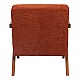 Πολυθρόνα Garifa Pakoworld Terracotta Ύφασμα Με Πόδι Σε Καρυδί Απόχρωση 79X75X75Εκ