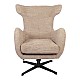 Πολυθρόνα Zefrina Pakoworld Περιστρεφόμενη Μπεζ Ύφασμα Με Βάση Σε Μαύρη Απόχρωση 82X77X99Εκ