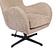 Πολυθρόνα Zefrina Pakoworld Περιστρεφόμενη Μπεζ Ύφασμα Με Βάση Σε Μαύρη Απόχρωση 82X77X99Εκ