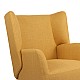 Πολυθρόνα Mareta Pakoworld Κίτρινο Ύφασμα Με Πόδι Σε Μαύρη Απόχρωση 83X80X99Εκ