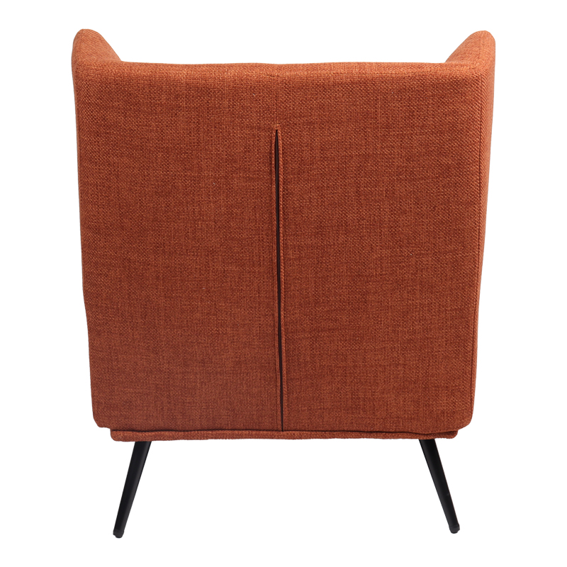 Πολυθρόνα Mareta Pakoworld Terracotta Ύφασμα Με Πόδι Σε Μαύρη Απόχρωση 83X80X99Εκ