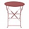 Τραπεζι Bistro Pakoworld Μεταλλικό Αναδιπλούμενο Σε Απόχρωση Terracotta Φ60X71Εκ