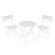 Τραπεζαρία Bistro Pakoworld Σετ 3Τεμ Μεταλλική Αναδιπλούμενη Σε Λευκή Απόχρωση Φ60X71Εκ